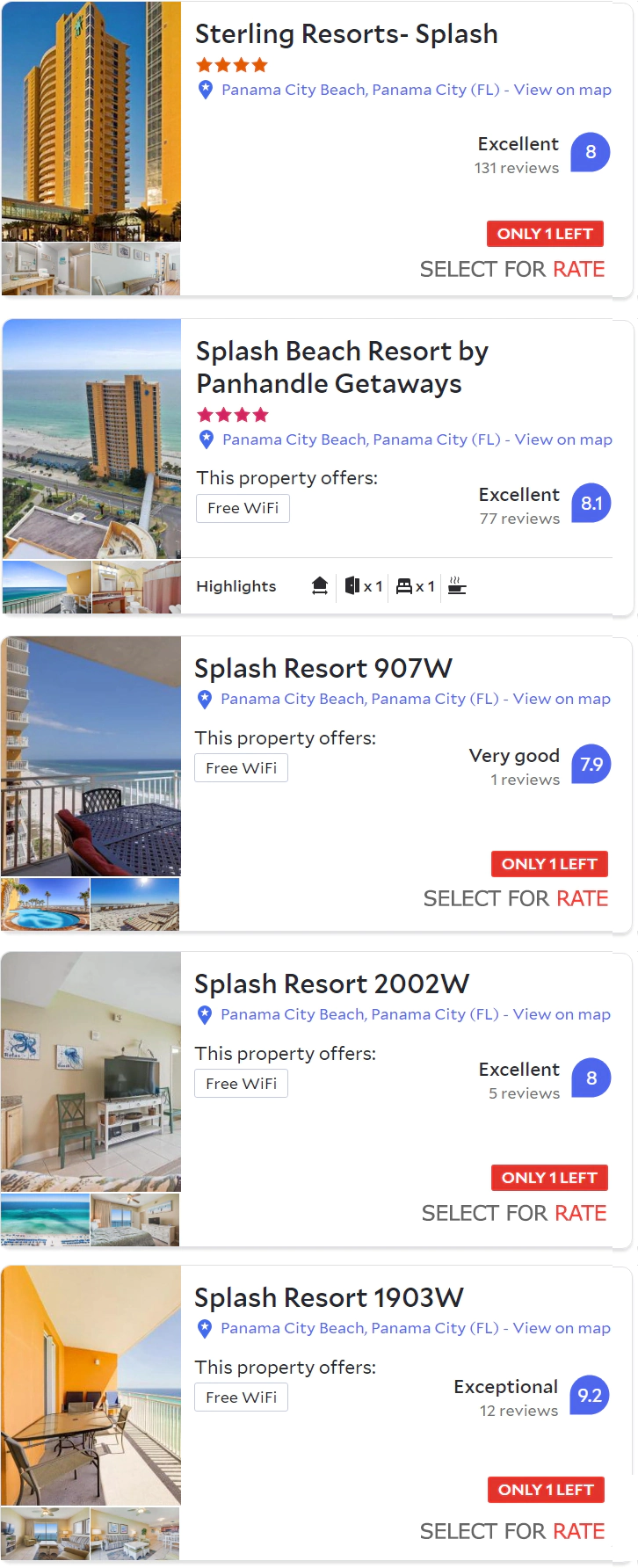 The Splash Resort Panama City Beach Florida